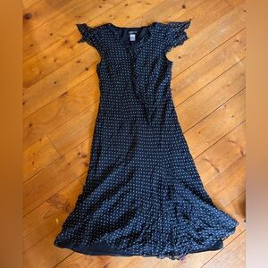 Silk Polka Dot Midi Dress